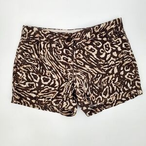 Ann Taylor Loft Women's Brown Tan Animal Print Shorts